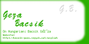 geza bacsik business card